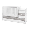 Letto MAXI PLUS NEW white+artwood /lamelle anteriori rimosse/